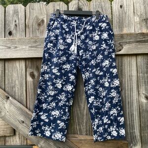Ralph Lauren Blue and White Floral Pants